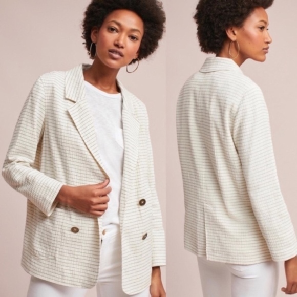 Anthropologie Jackets & Blazers - Anthro Cartonnier Striped Oversized Blazer Jacket
